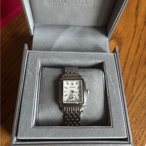 Michele Deco 0.08ctw Stainless Steel 28mm  MW06V00A0046 Ladies Statement Watch